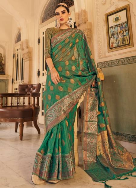 Sea Green Colour Rajyog Rajpath Aashi New Latest Designer Festive Wear Organza Silk Saree Collection 49005
